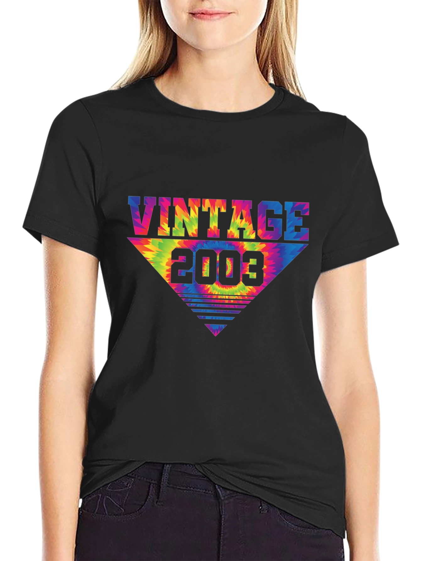Vintage 2003 Tie Dye Triangle T-Shirt