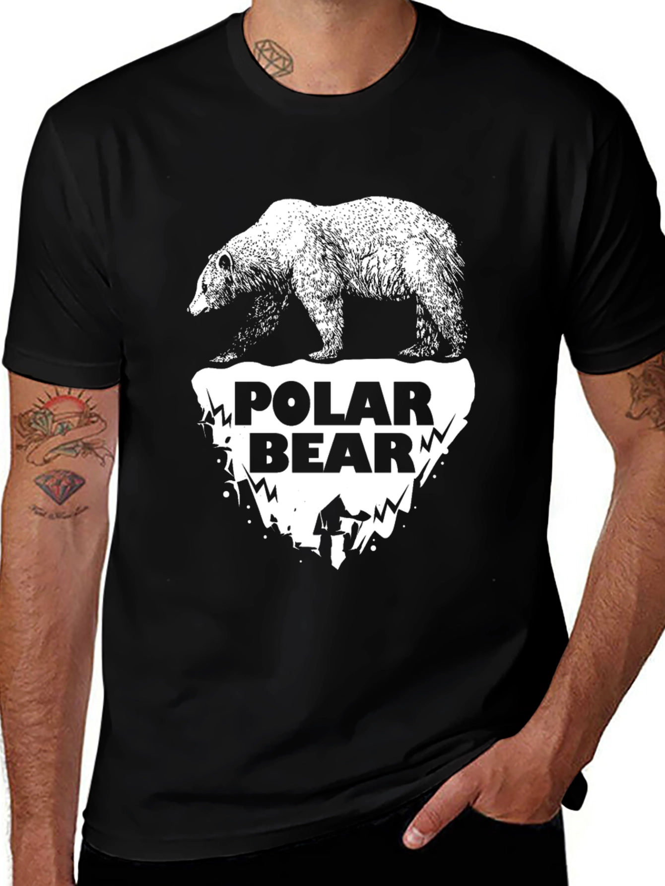 Polar Bear Graphic Tee - Black T-Shirt