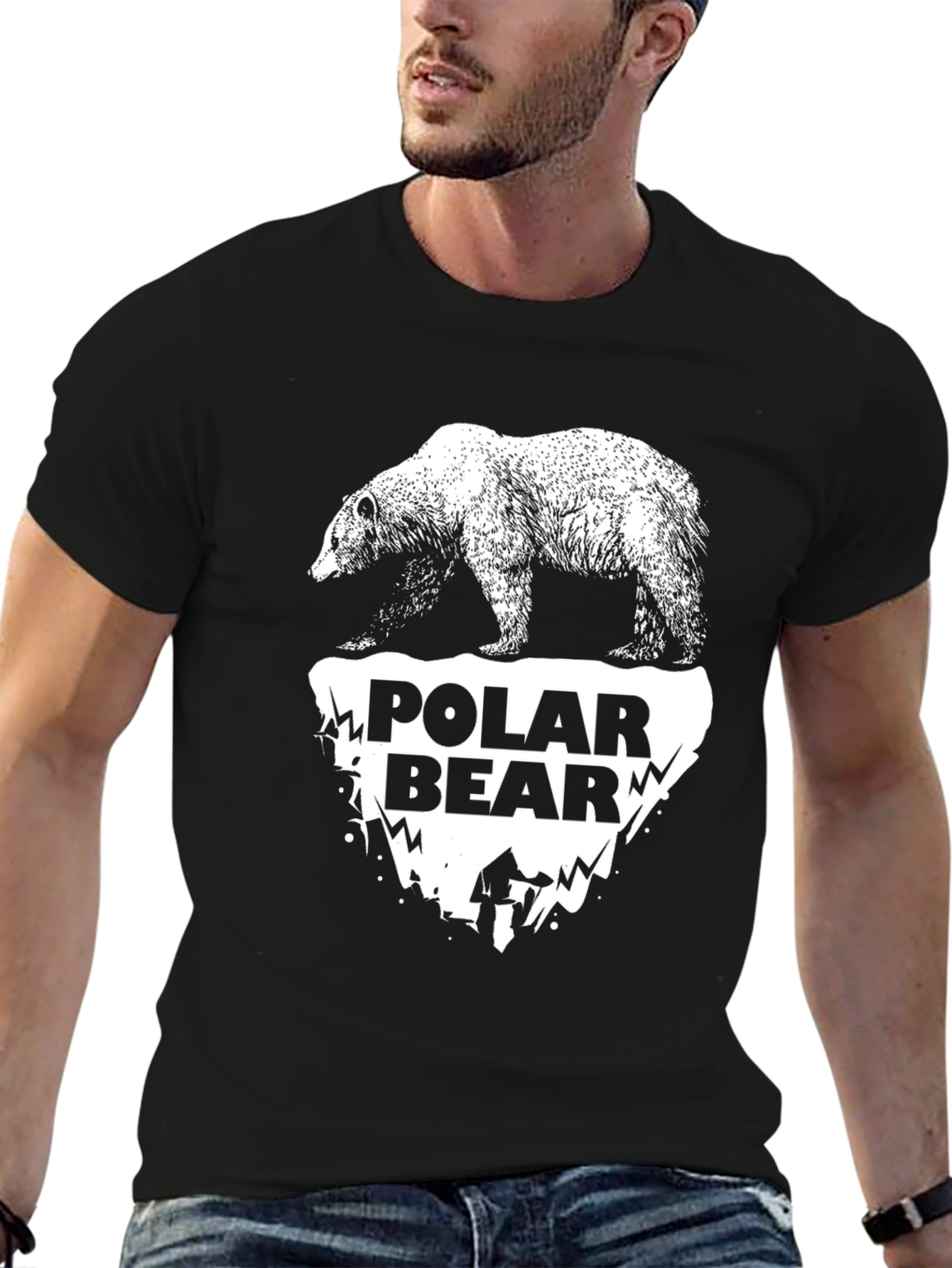 Polar Bear Graphic Tee - Black T-Shirt