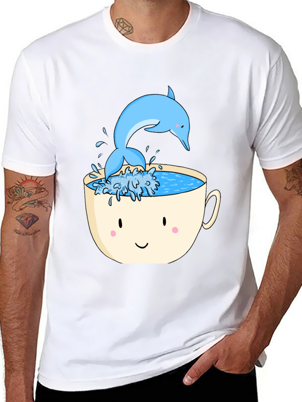 Dolphin Tea Cup Graphic Tee