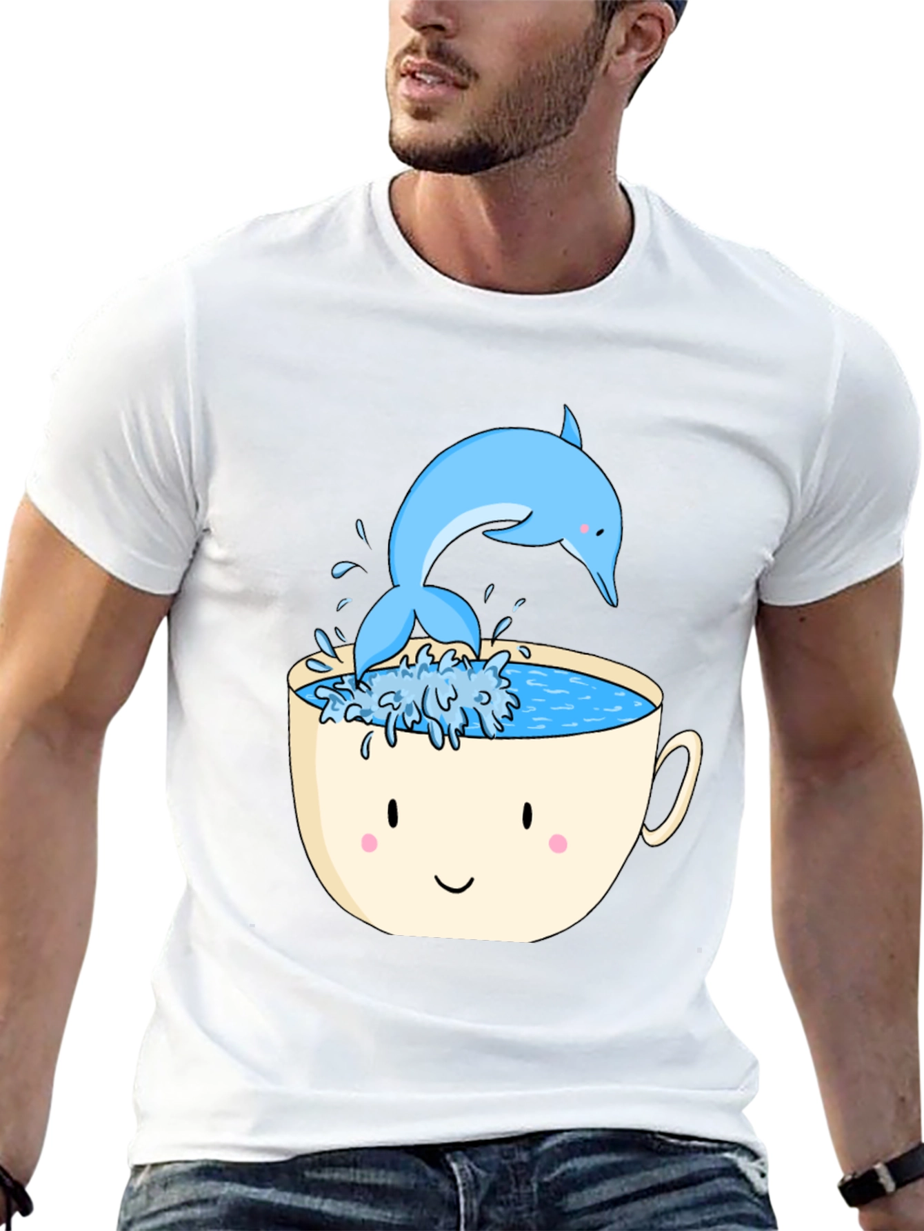 Dolphin Tea Cup Graphic Tee