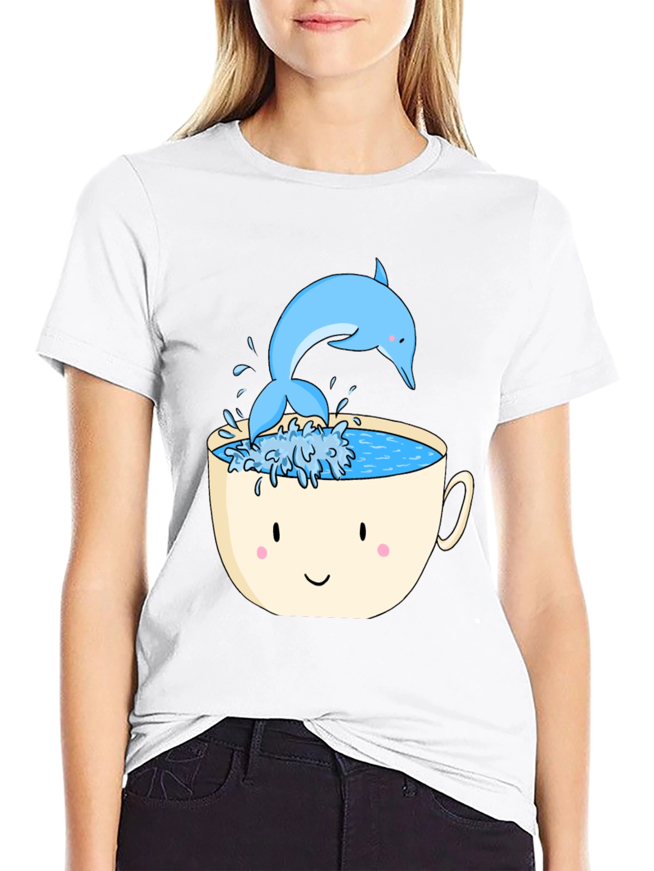 Dolphin Tea Cup Graphic Tee