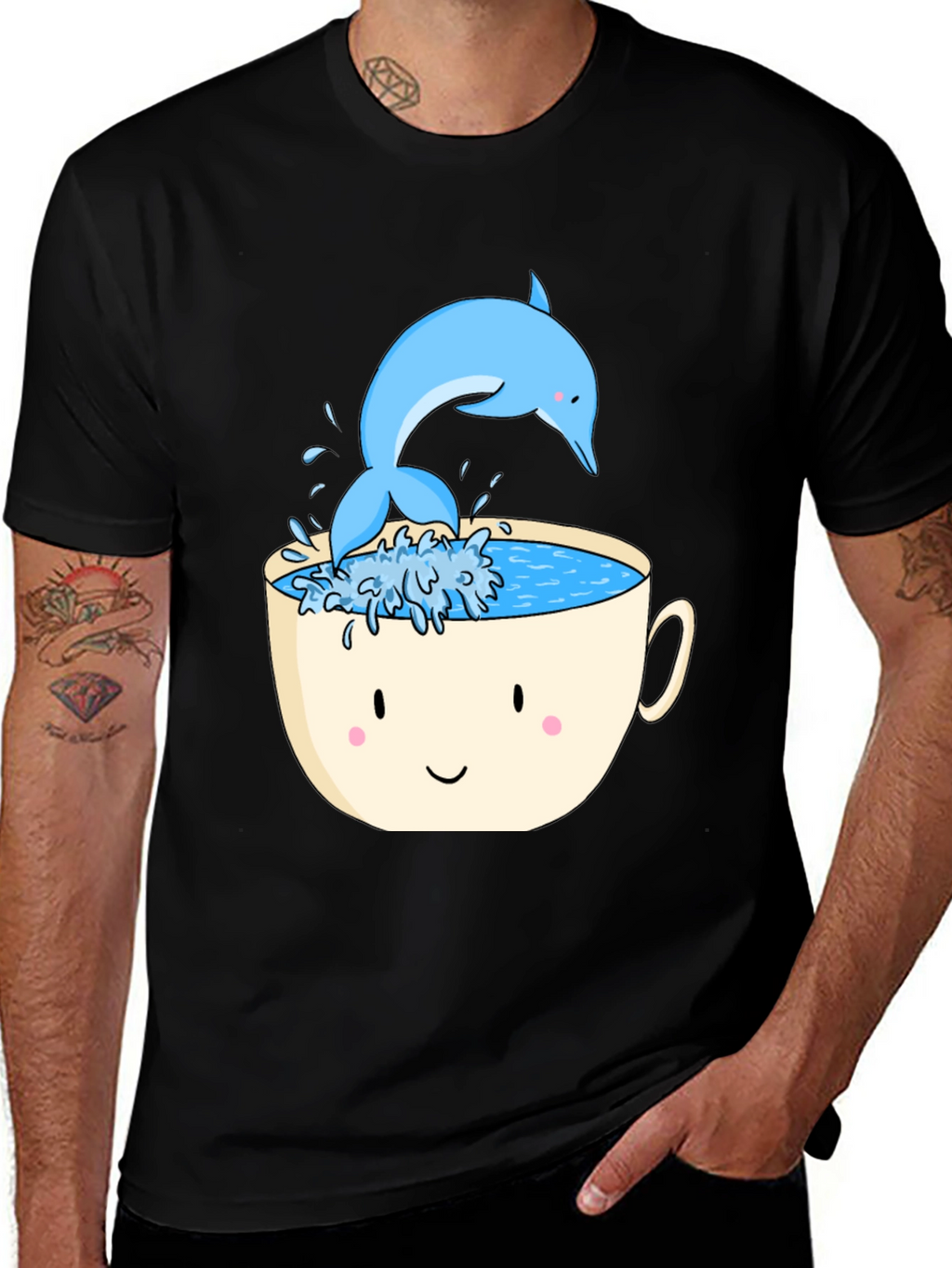 Dolphin Tea Cup Graphic Tee