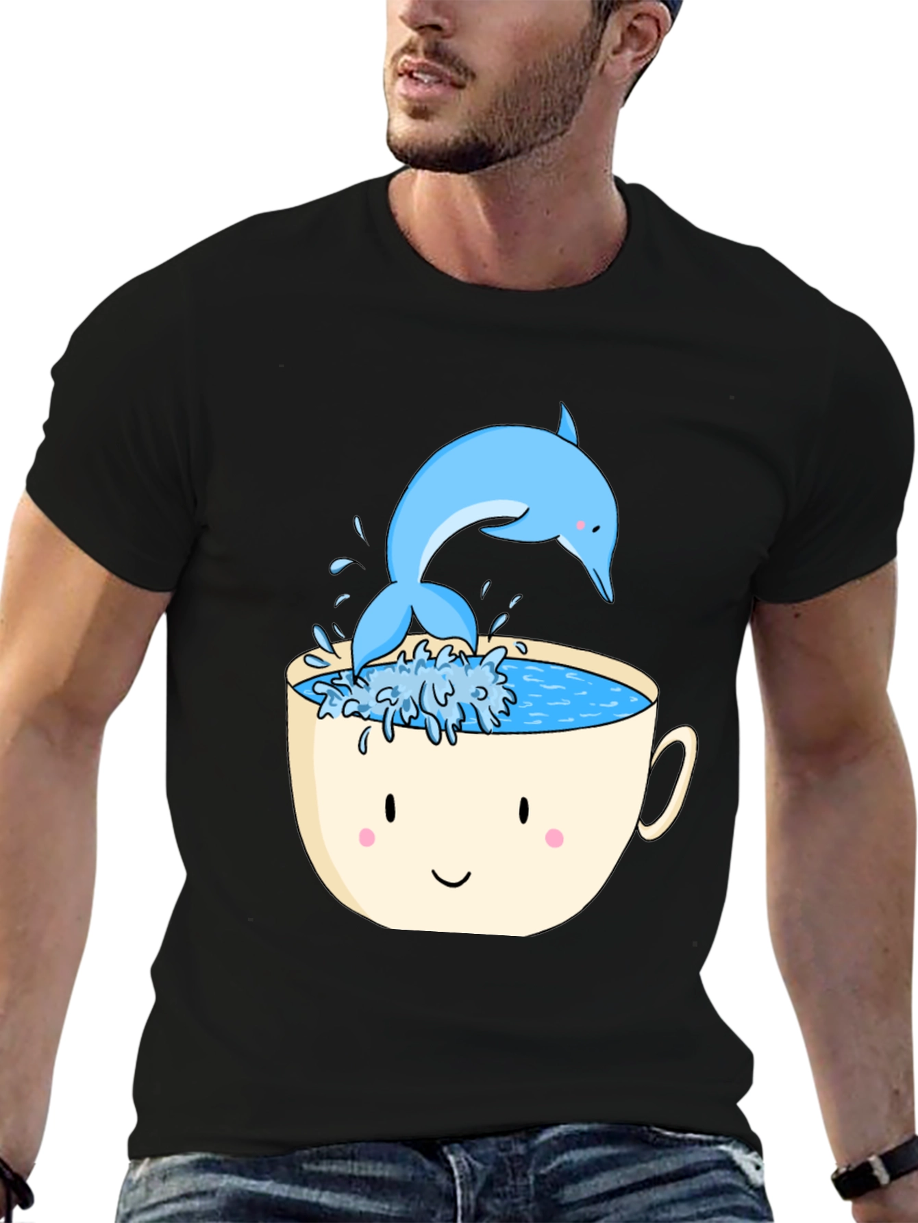 Dolphin Tea Cup Graphic Tee