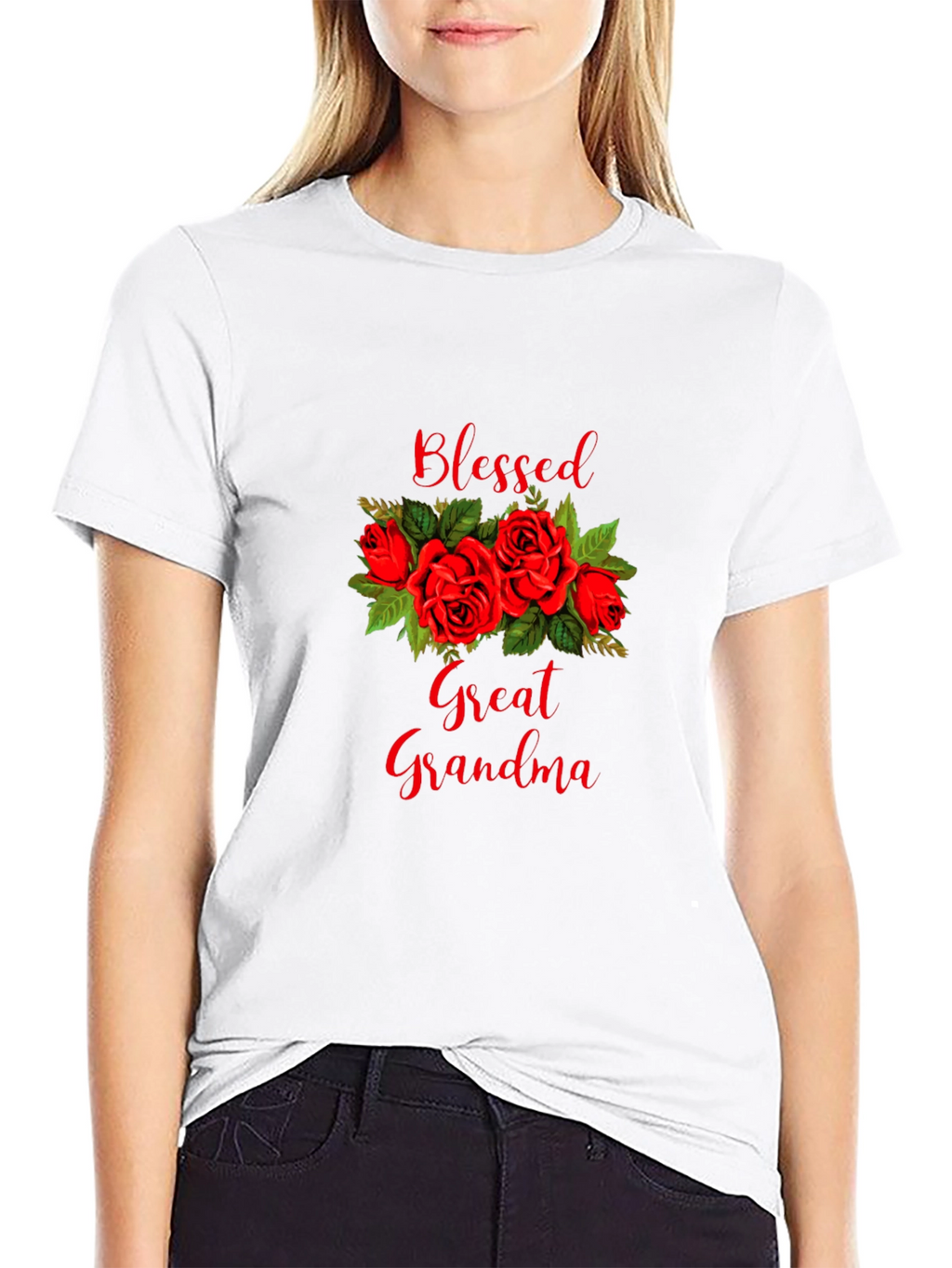 Blessed Great Grandma Rose Graphic Tee