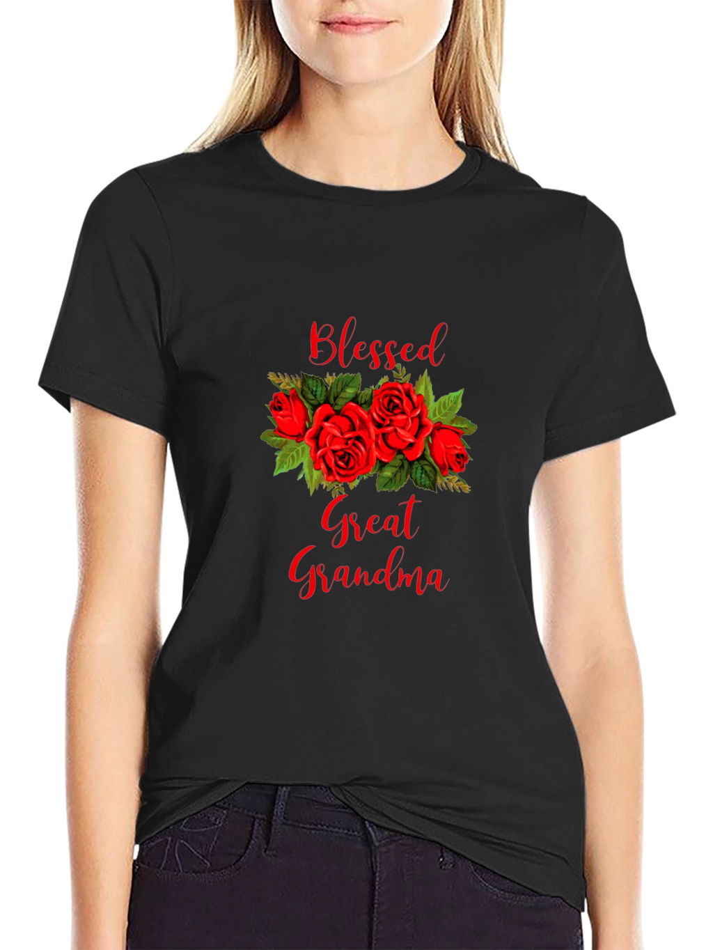 Blessed Great Grandma Rose Graphic Tee