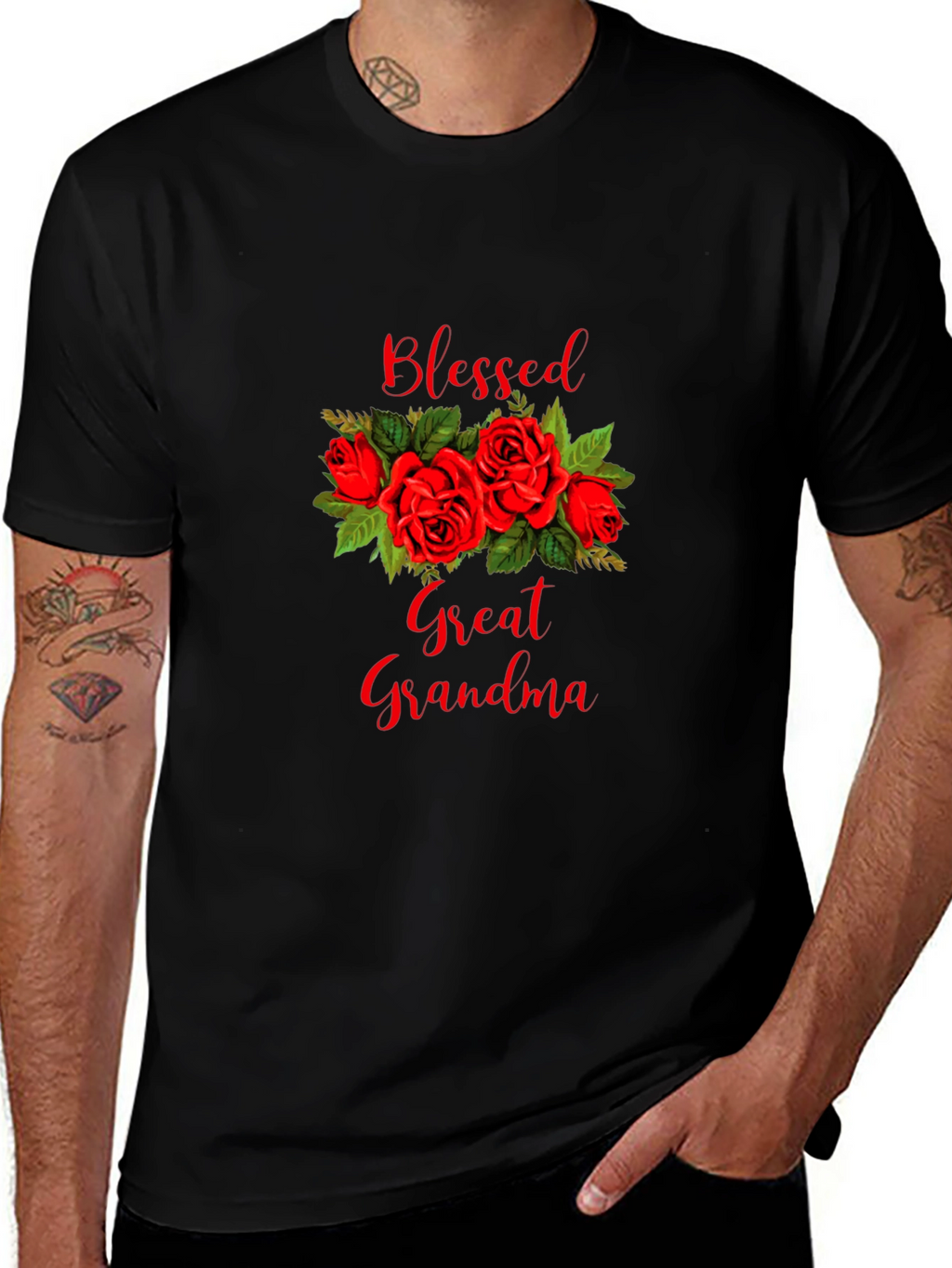 Blessed Great Grandma Rose Graphic Tee