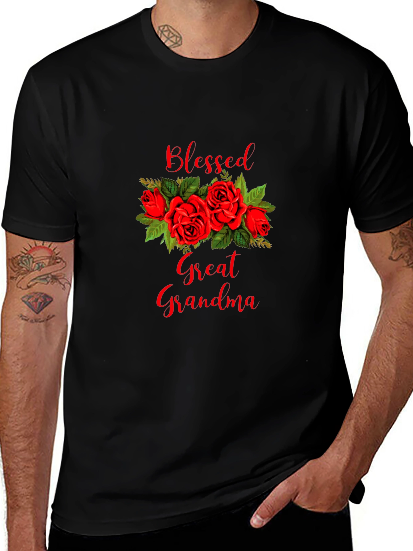 Blessed Great Grandma Rose Graphic Tee