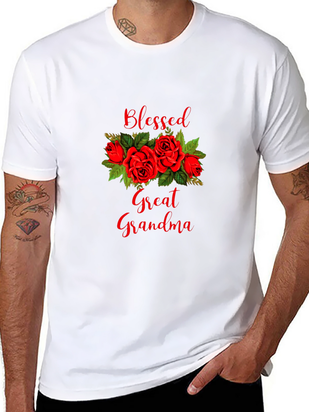 Blessed Great Grandma Rose Graphic Tee
