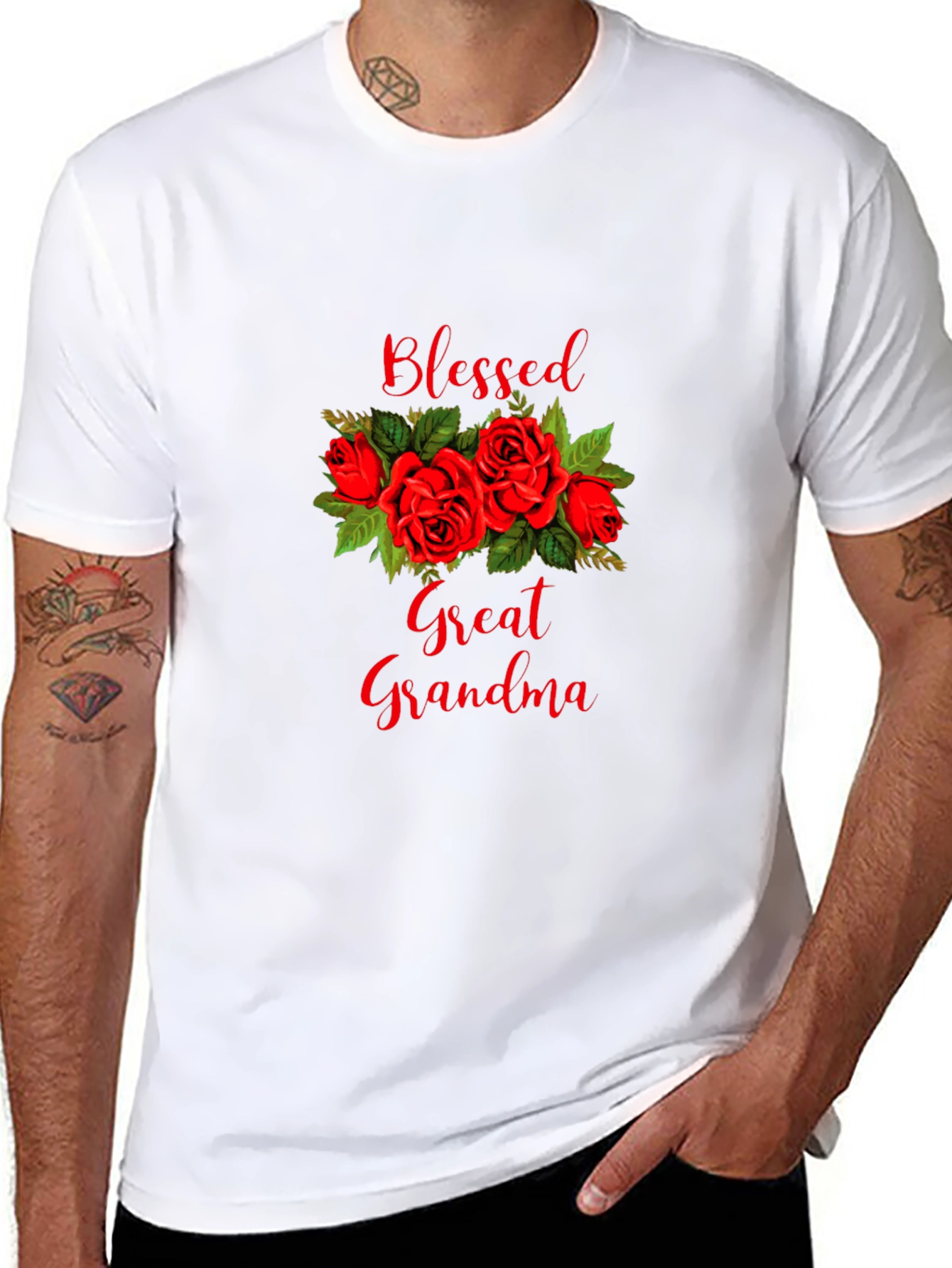 Blessed Great Grandma Rose Graphic Tee