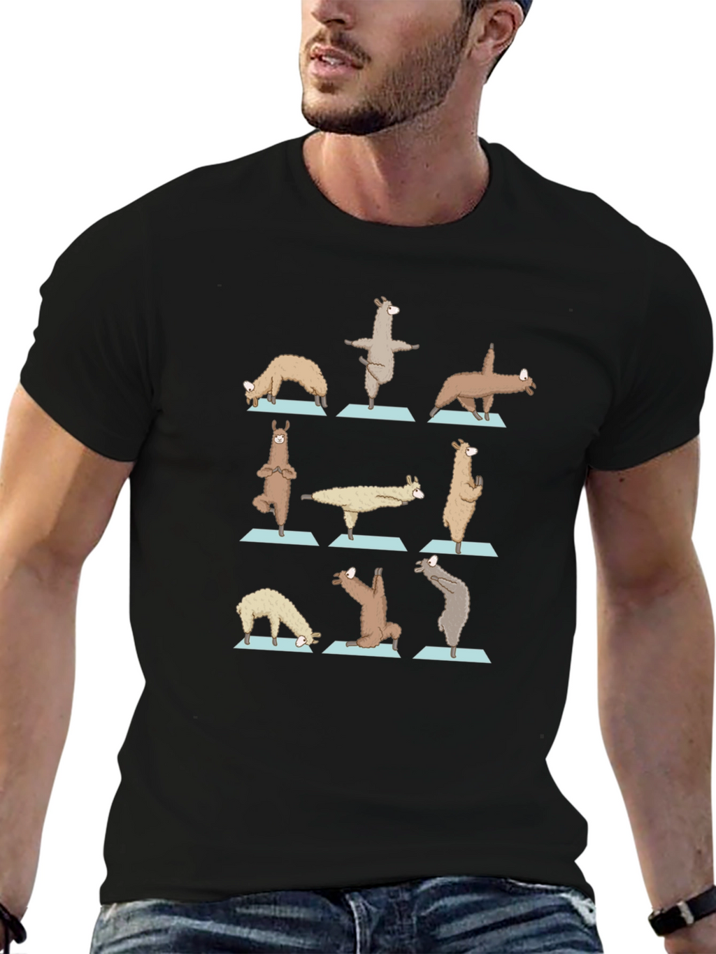 Yoga Llama Graphic Tee - Cotton Blend Shirt