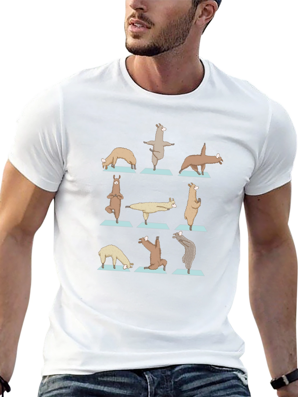 Yoga Llama Graphic Tee - Cotton Blend Shirt