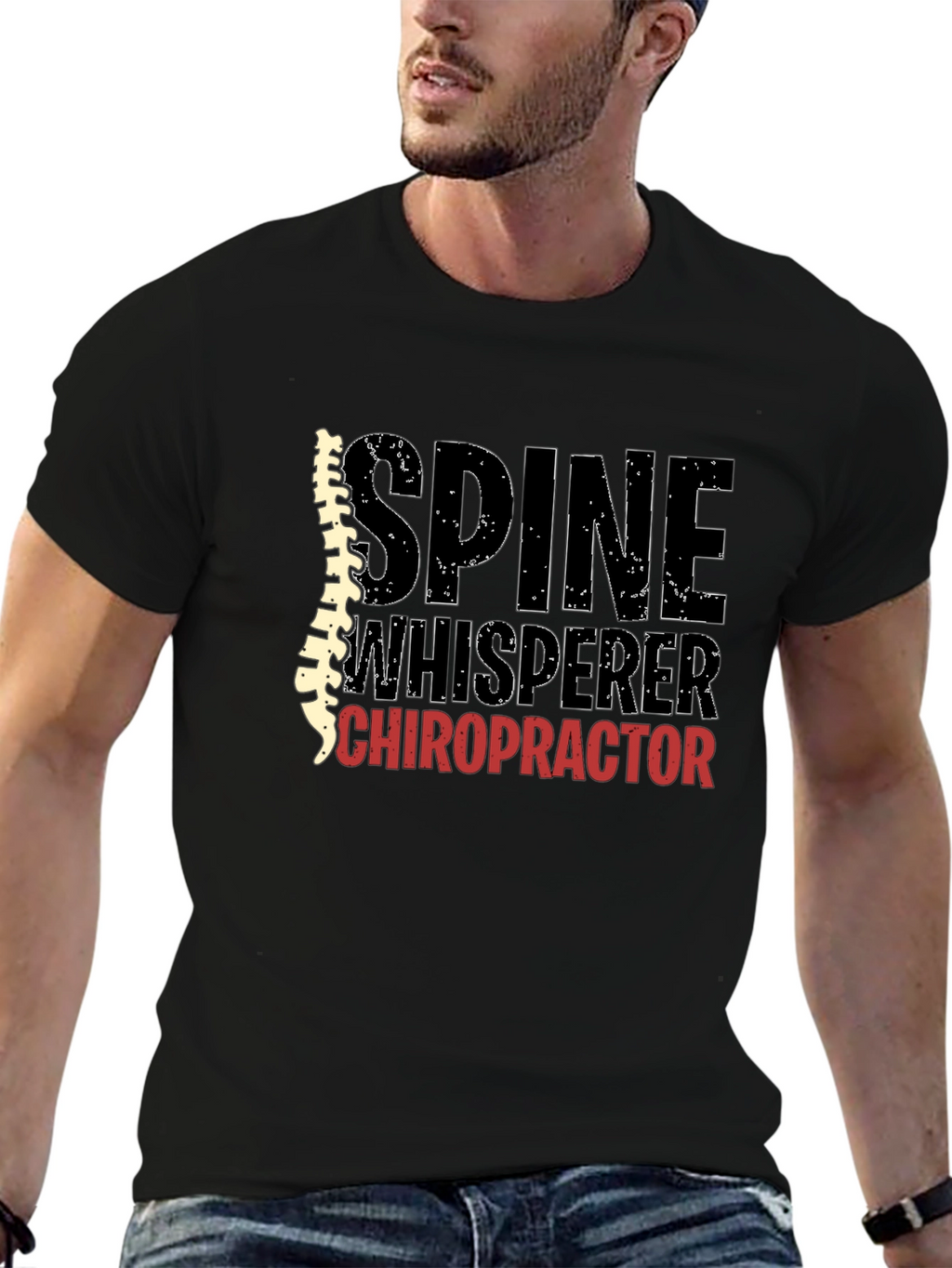 Spine Whisperer Chiropractor T-Shirt - Black