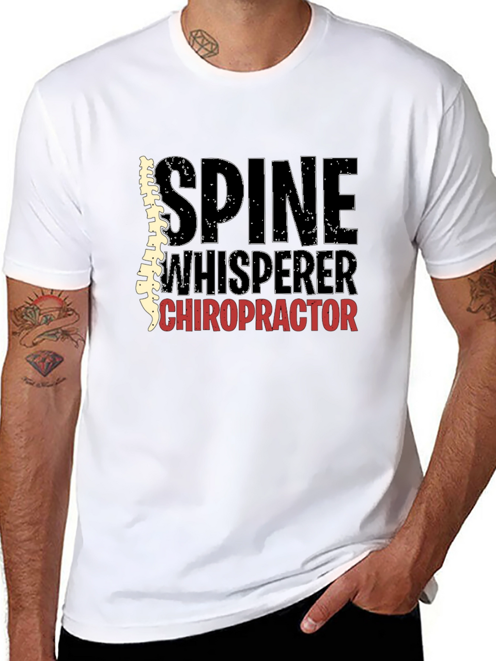 Spine Whisperer Chiropractor T-Shirt - Black