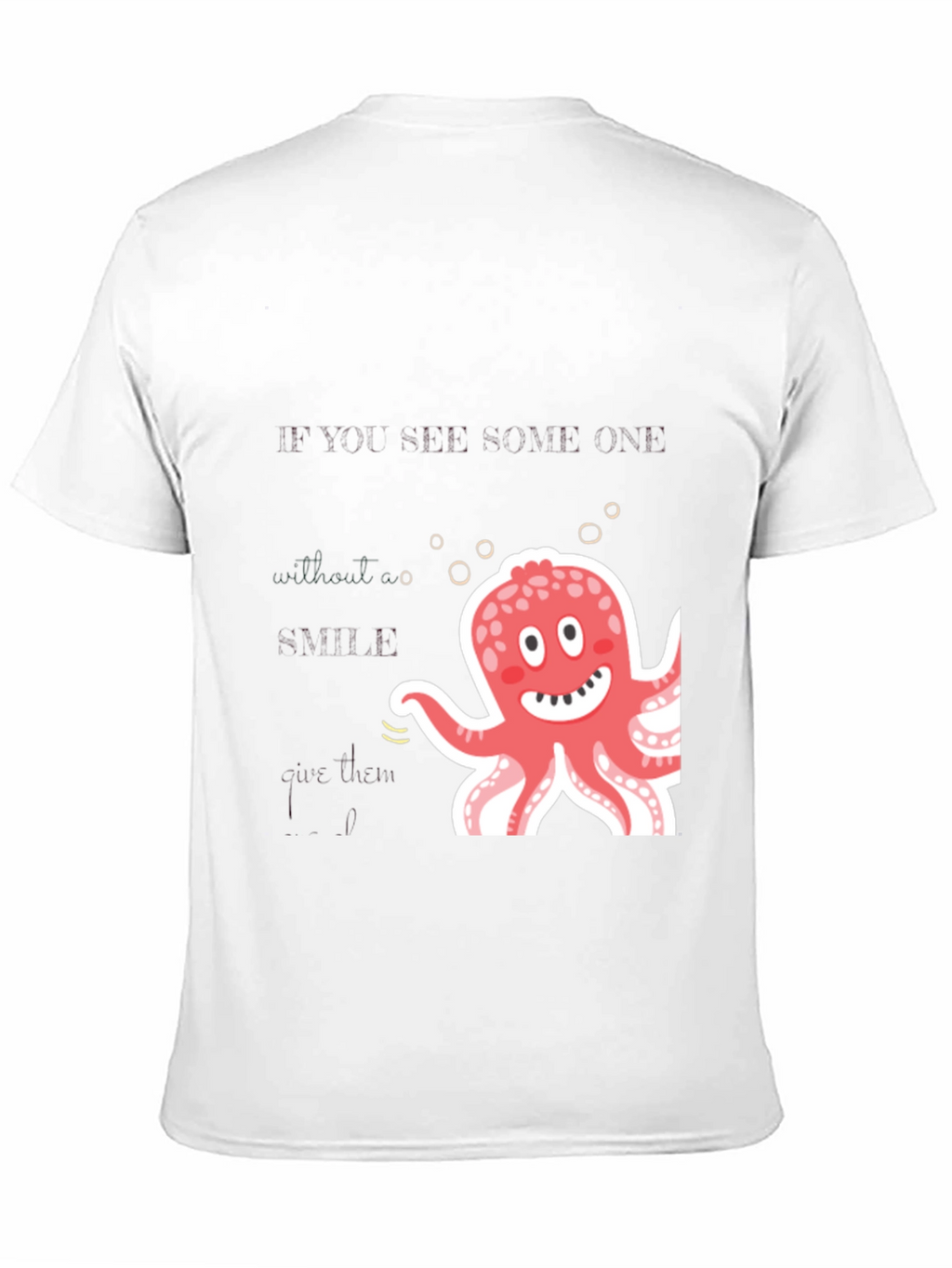 Cute Octopus Graphic Black T-Shirt
