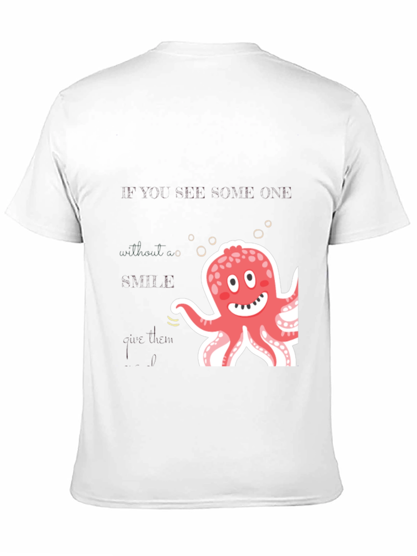 Cute Octopus Graphic Black T-Shirt