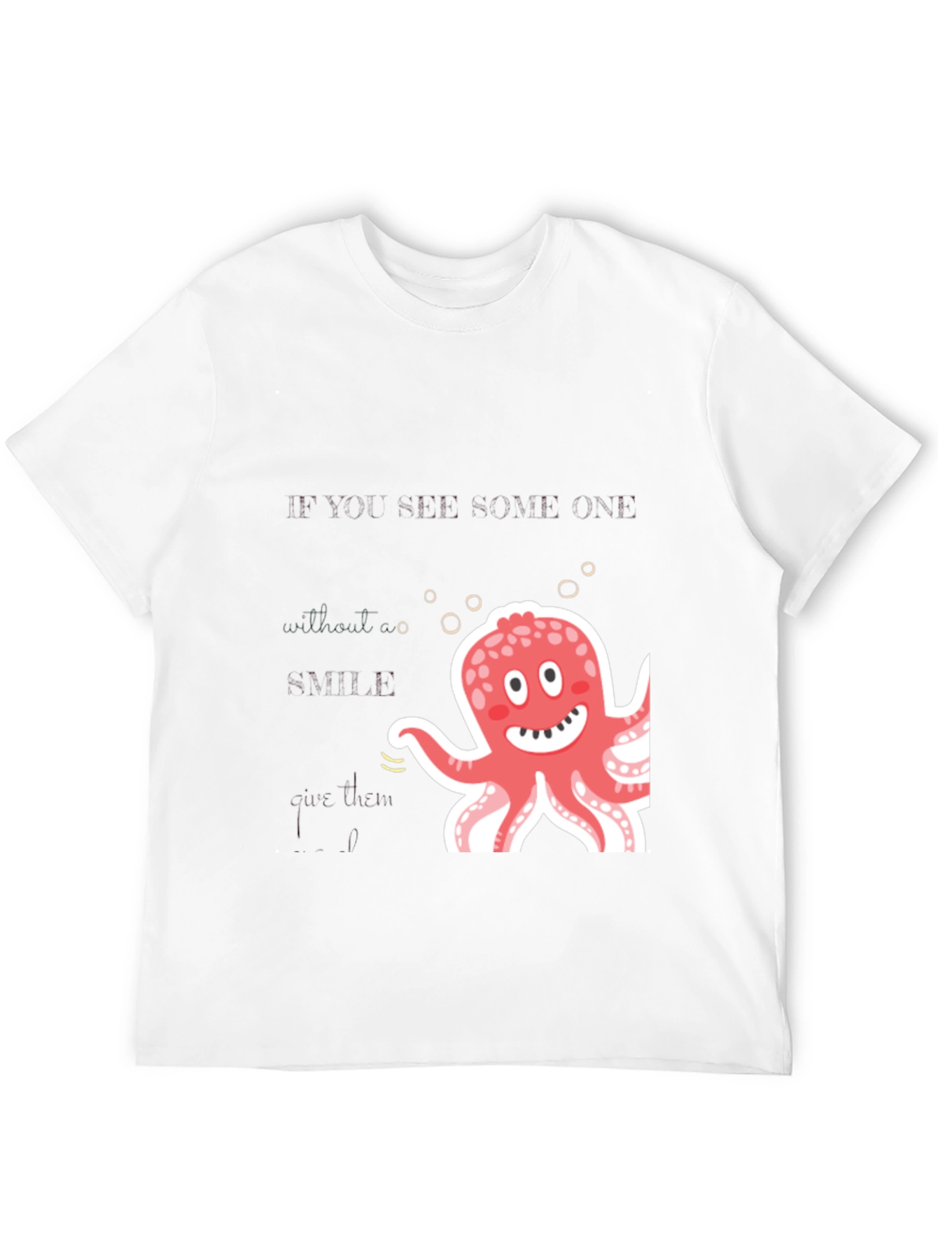 Cute Octopus Graphic Black T-Shirt