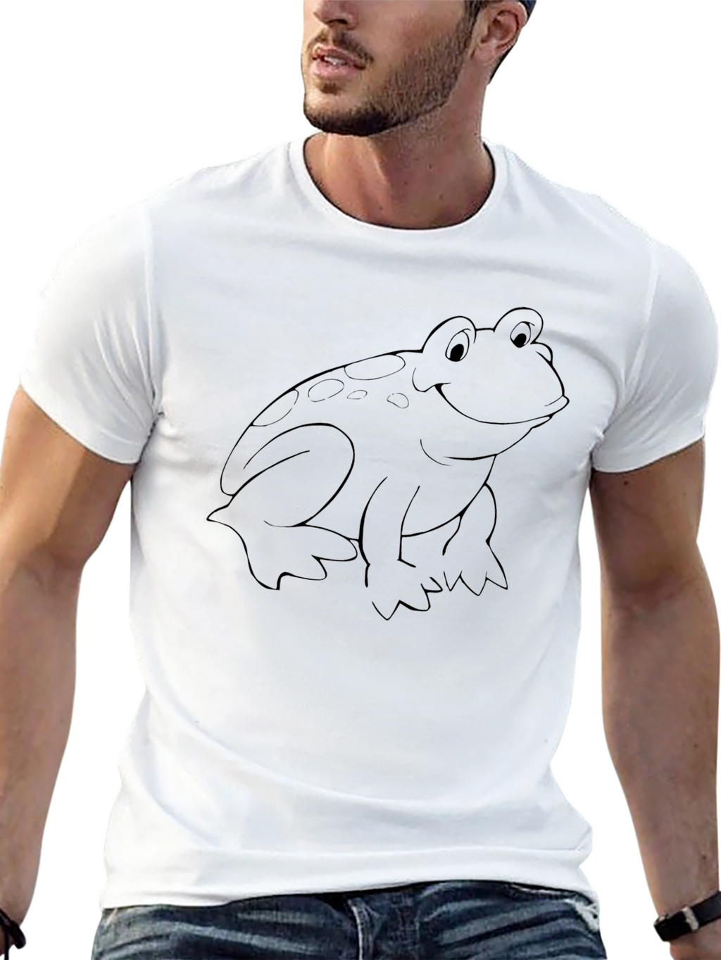 Black T-Shirt with Frog Graphic