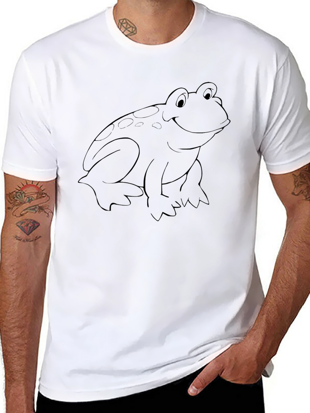 Black T-Shirt with Frog Graphic