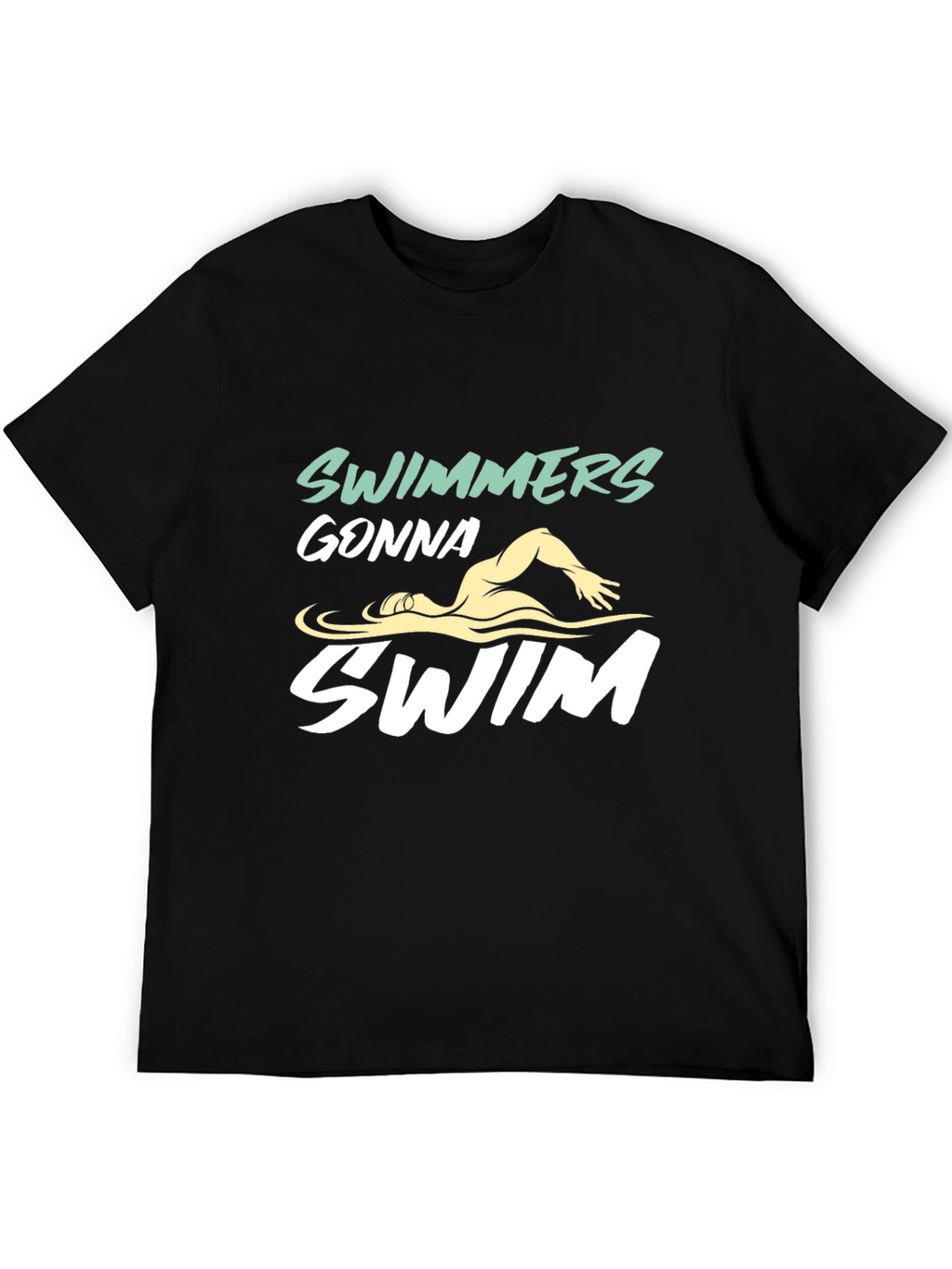 Swimmers Gonna Swim Graphic Tee - Black Cotton