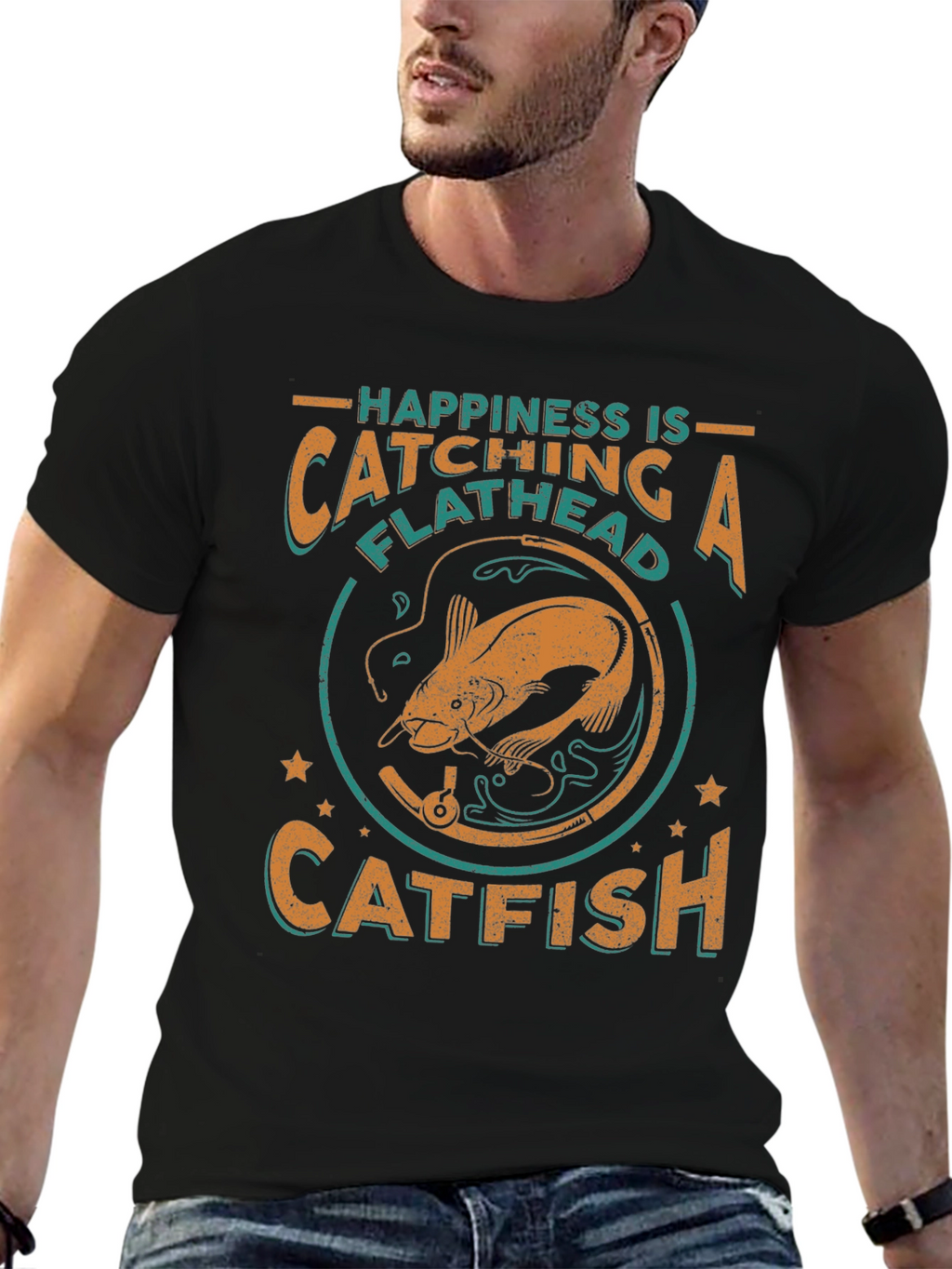 Happiness Catching Flathead Catfish Graphic Tee