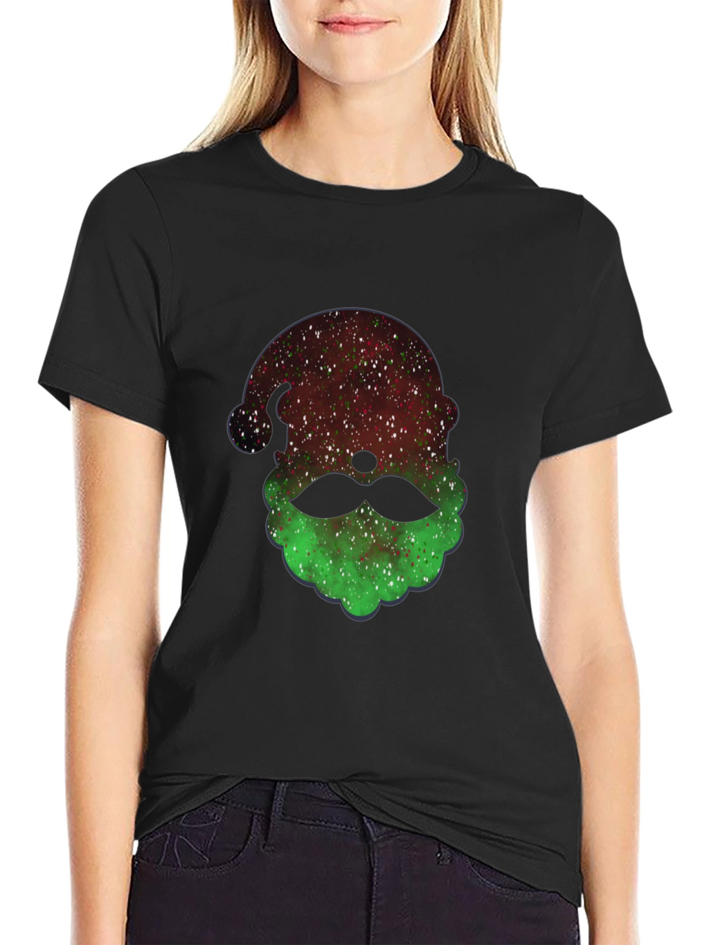 Festive Santa Head Graphic Tee
