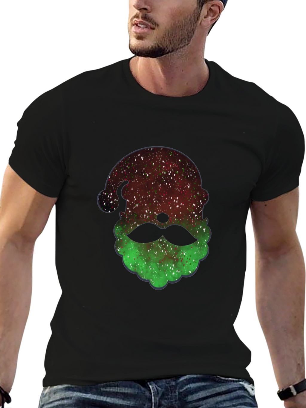 Festive Santa Head Graphic Tee