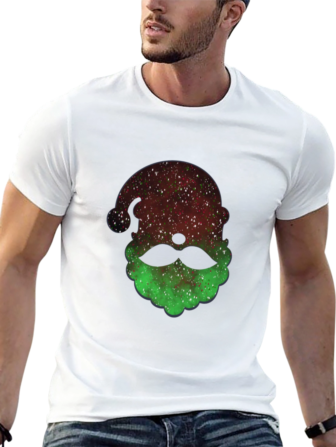 Festive Santa Head Graphic Tee