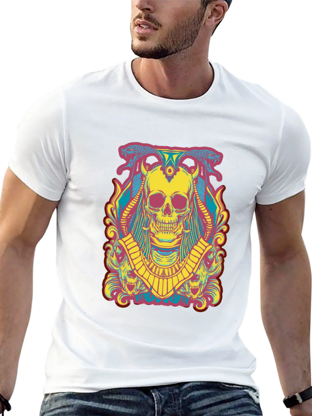 Skull Graphic T-Shirt - Mens Short Sleeve Tee