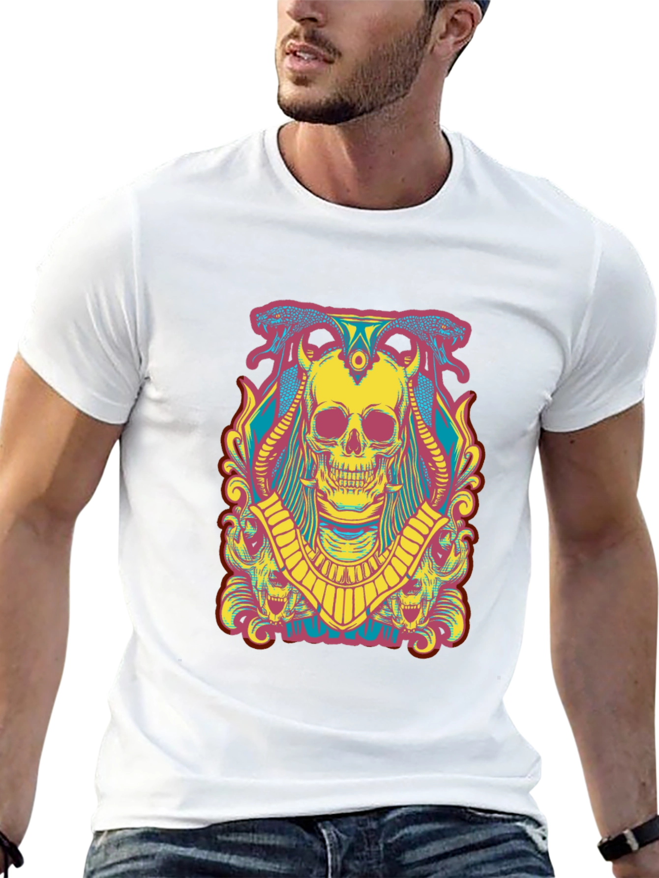 Skull Graphic T-Shirt - Mens Short Sleeve Tee