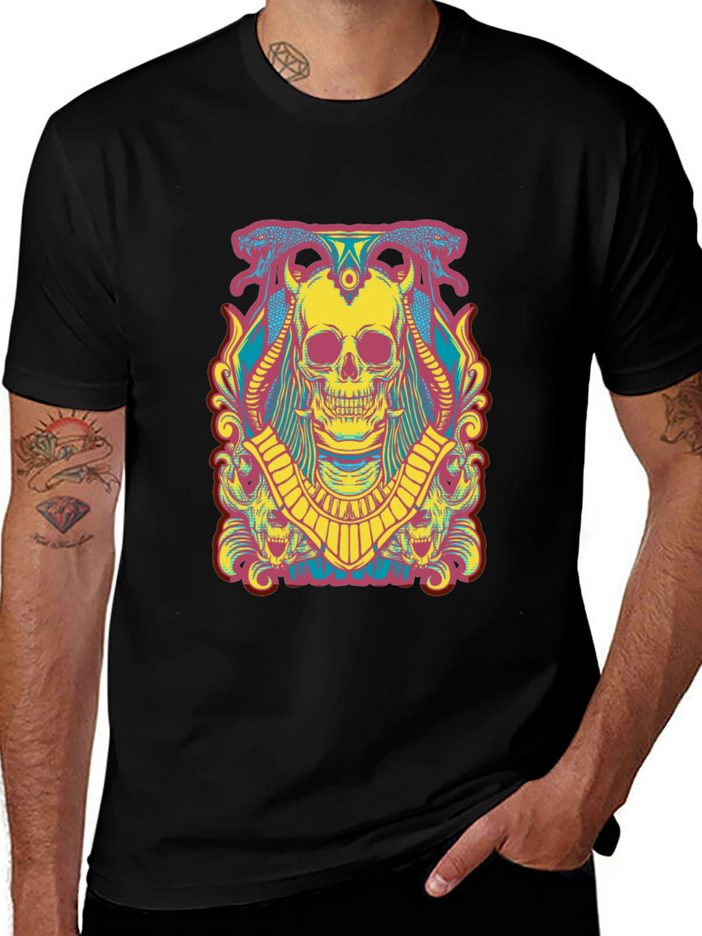 Skull Graphic T-Shirt - Mens Short Sleeve Tee
