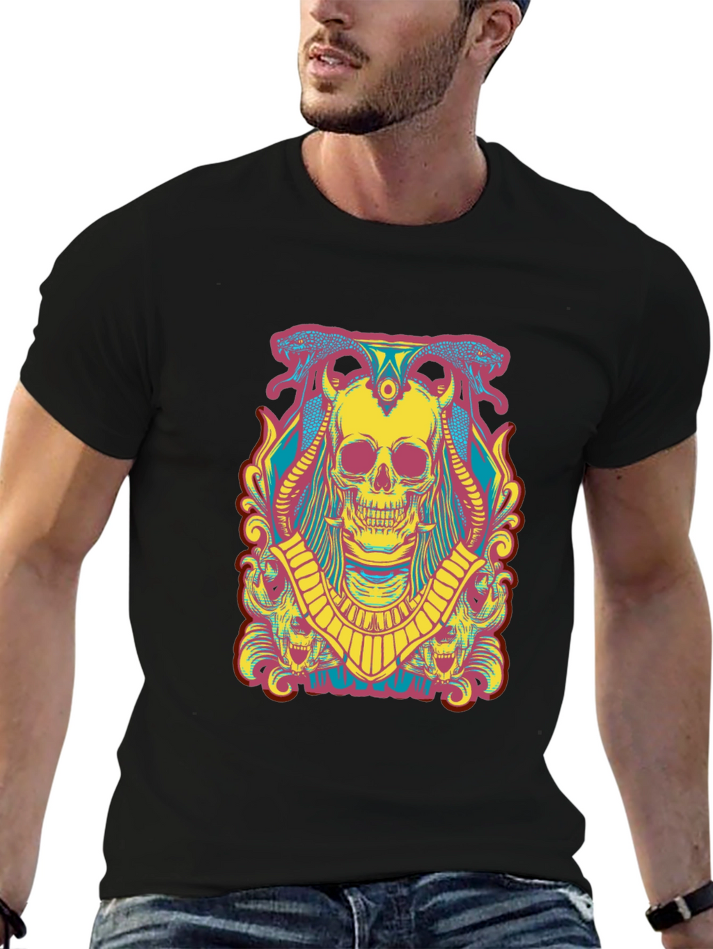 Skull Graphic T-Shirt - Mens Short Sleeve Tee