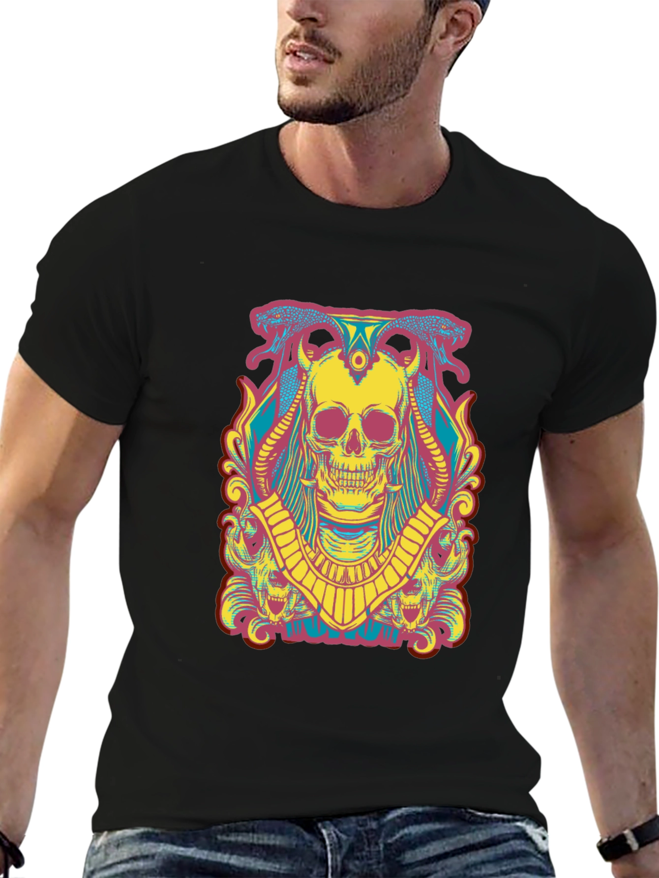 Skull Graphic T-Shirt - Mens Short Sleeve Tee