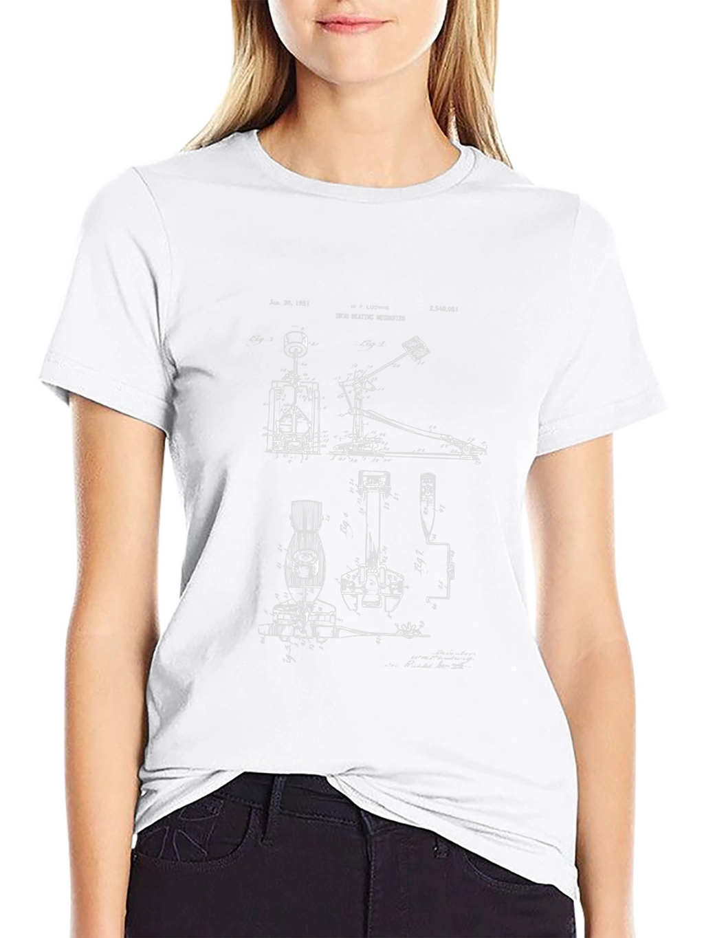 Drum Pedal Patent Black T-Shirt