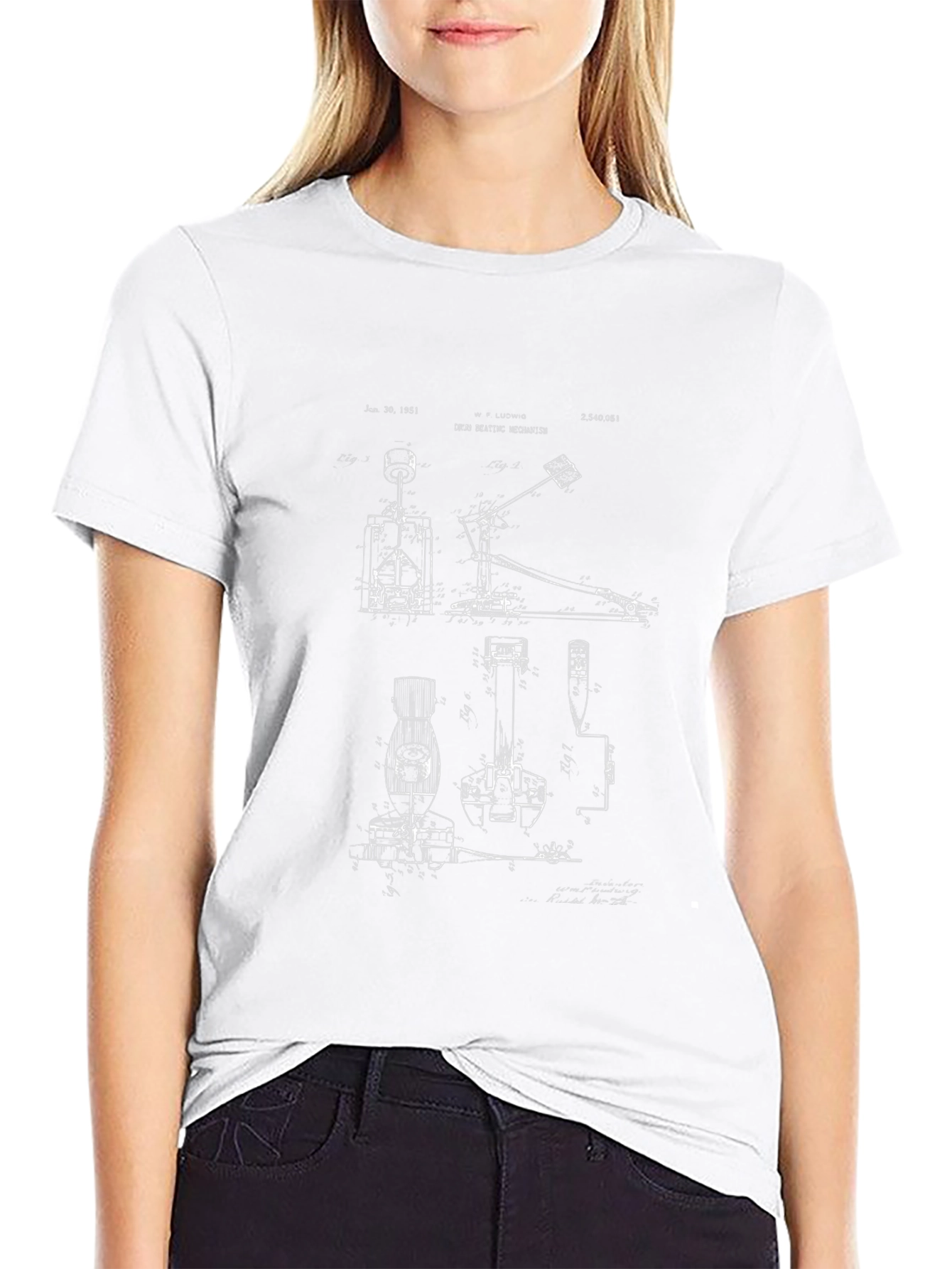 Drum Pedal Patent Black T-Shirt