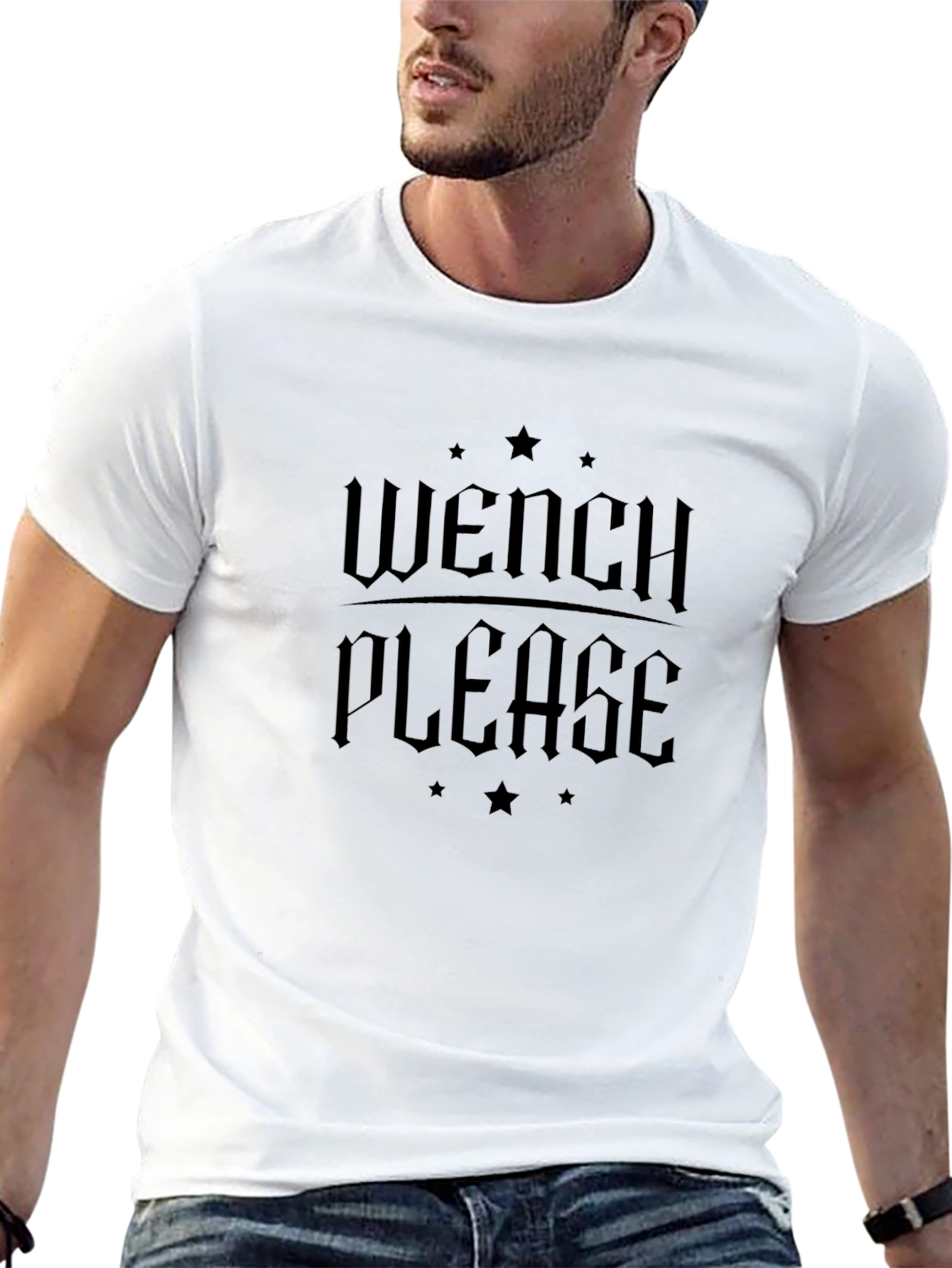 Wench Please Graphic T-Shirt - Black Cotton Tee