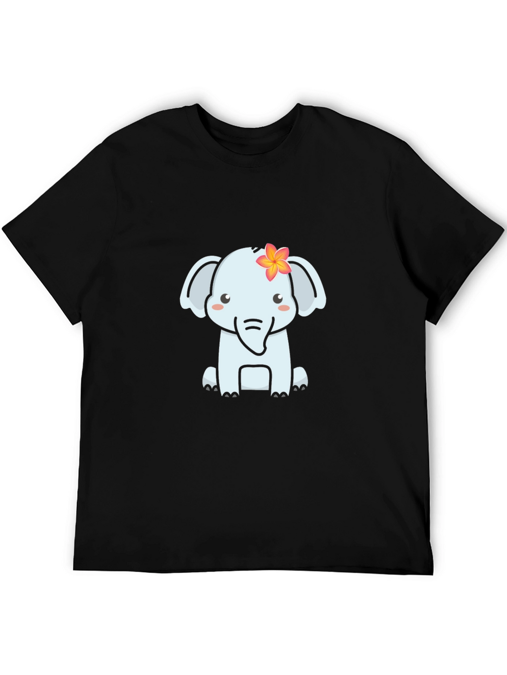 Cute Elephant Graphic T-Shirt - Soft Black Tee
