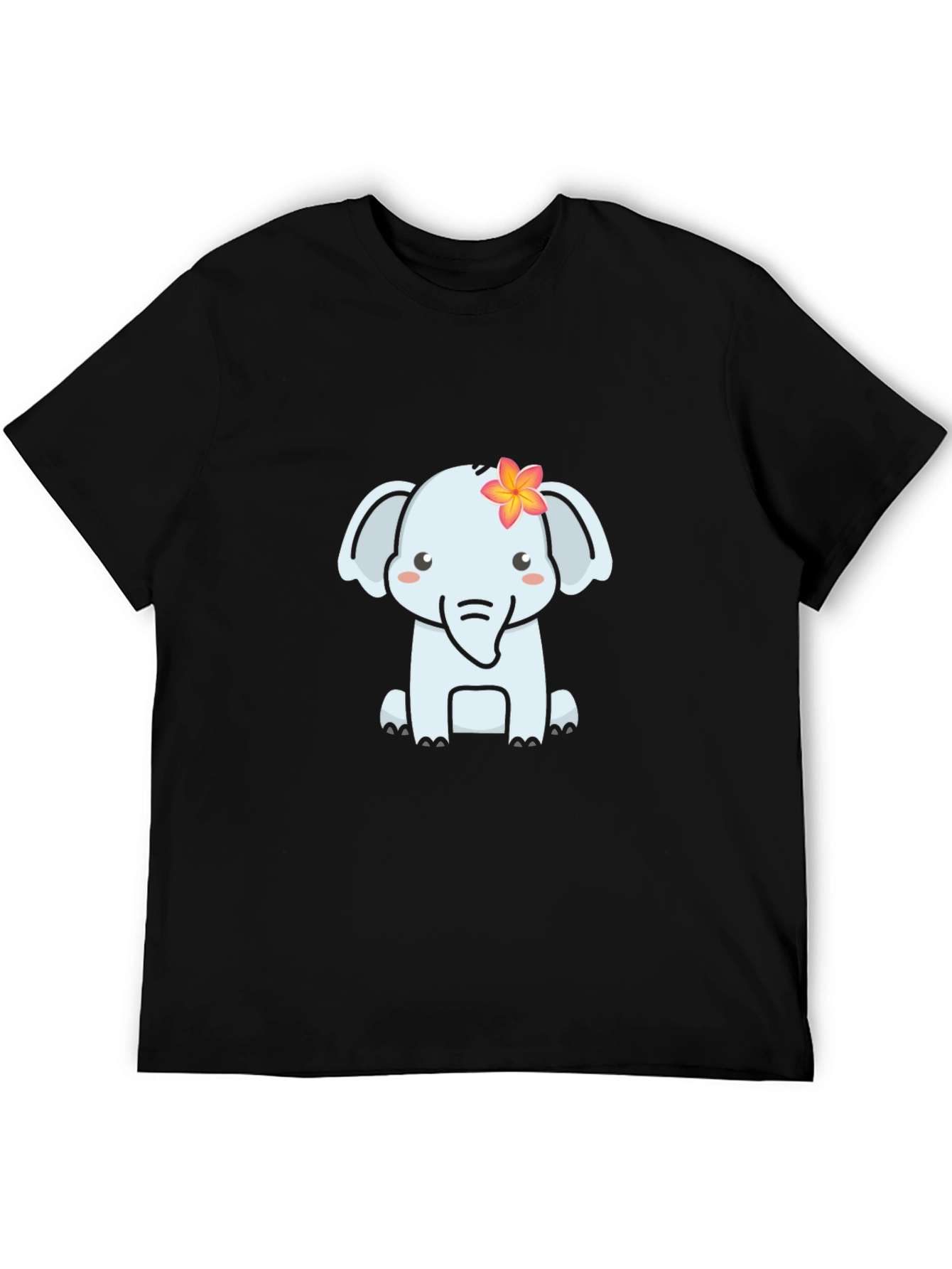 Cute Elephant Graphic T-Shirt - Soft Black Tee