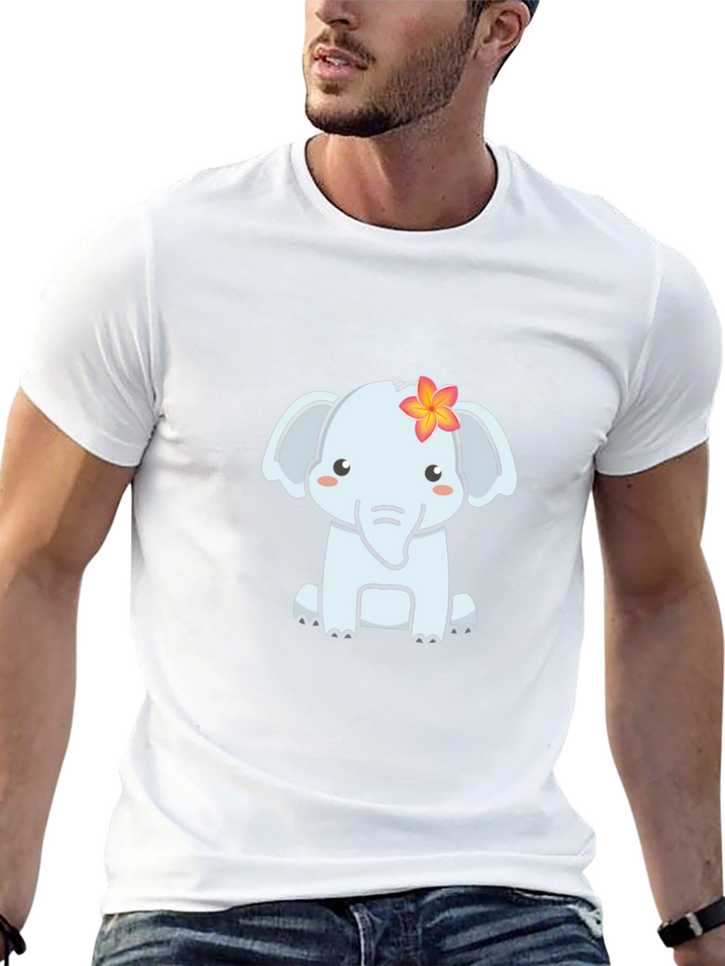 Cute Elephant Graphic T-Shirt - Soft Black Tee