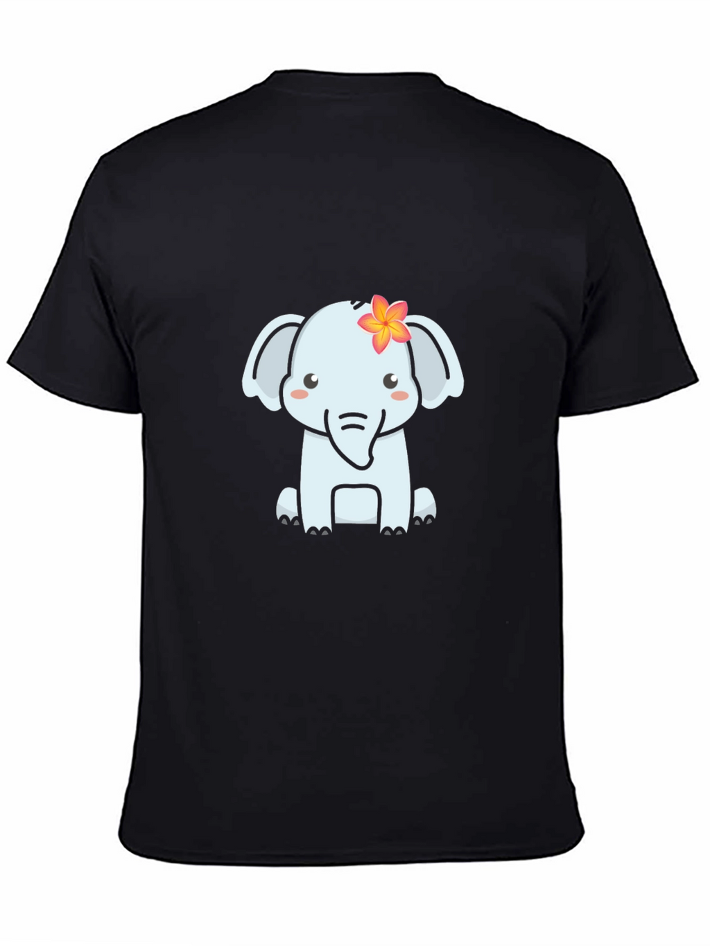 Cute Elephant Graphic T-Shirt - Soft Black Tee