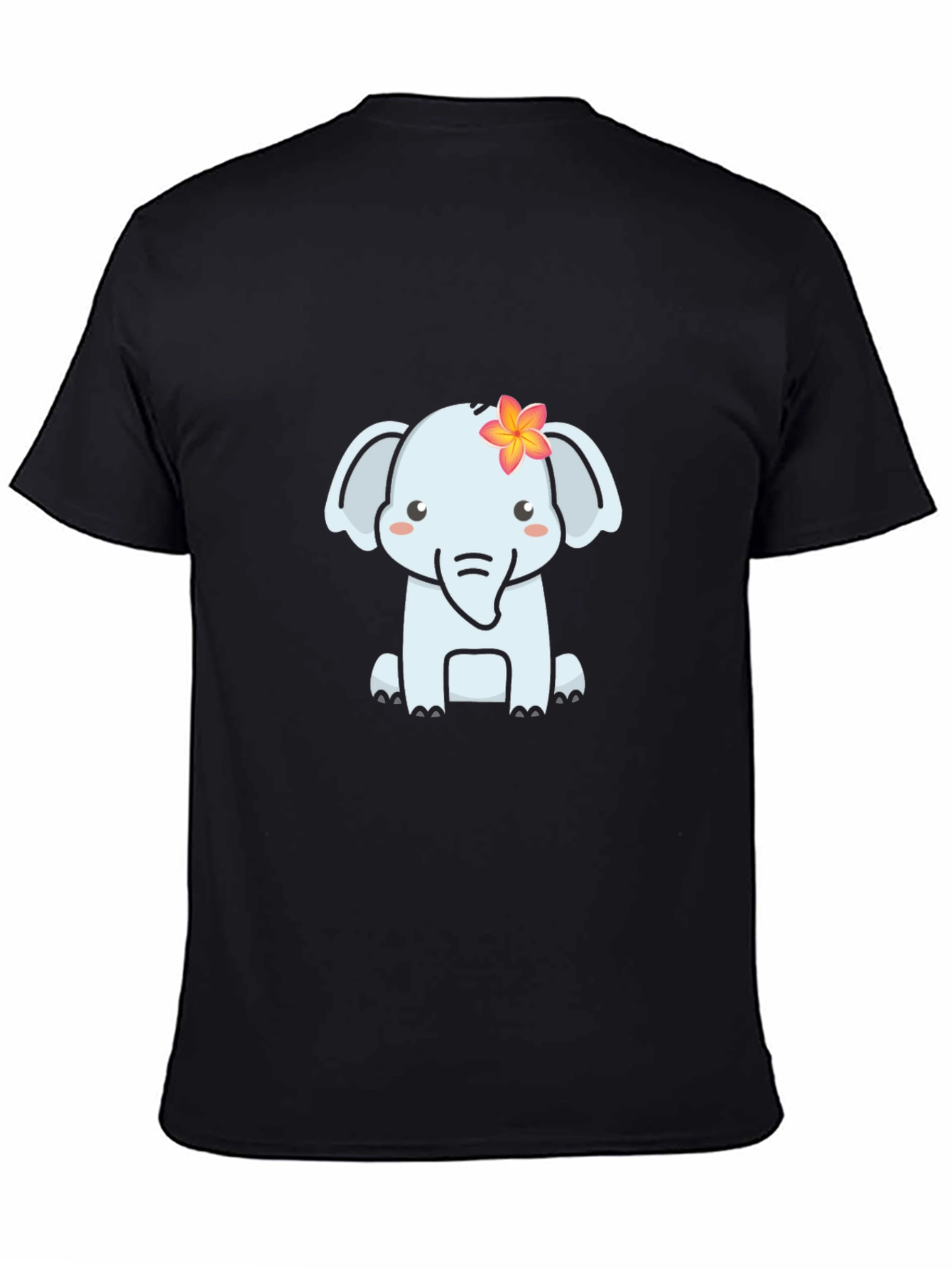 Cute Elephant Graphic T-Shirt - Soft Black Tee