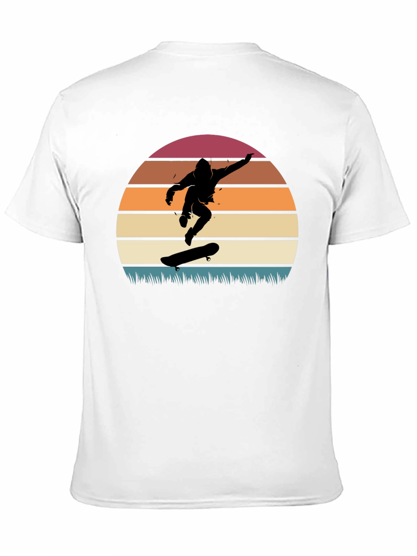 Skateboarder Sunset Graphic Tee - Cool Retro Design