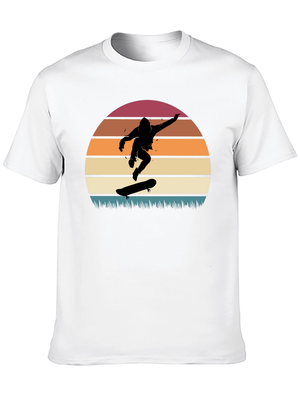 Skateboarder Sunset Graphic Tee - Cool Retro Design