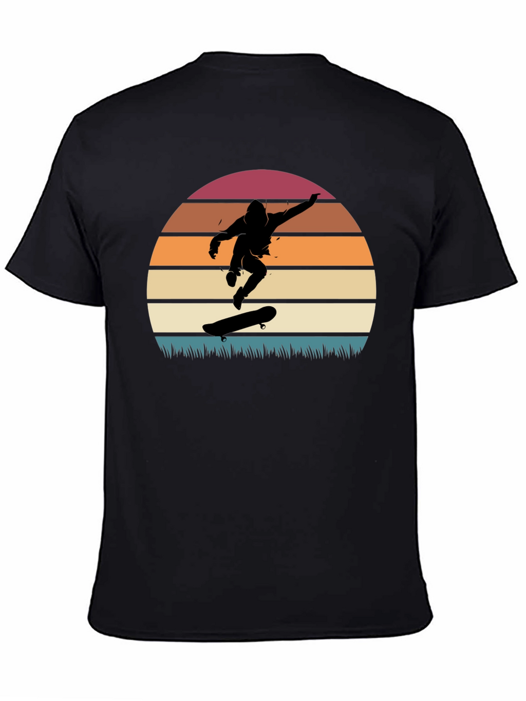 Skateboarder Sunset Graphic Tee - Cool Retro Design