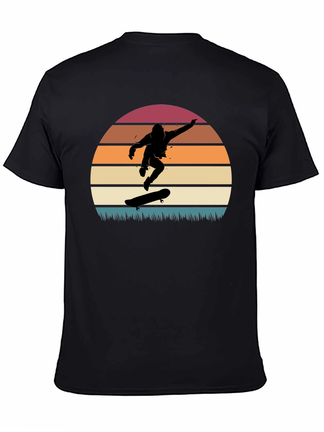 Skateboarder Sunset Graphic Tee - Cool Retro Design