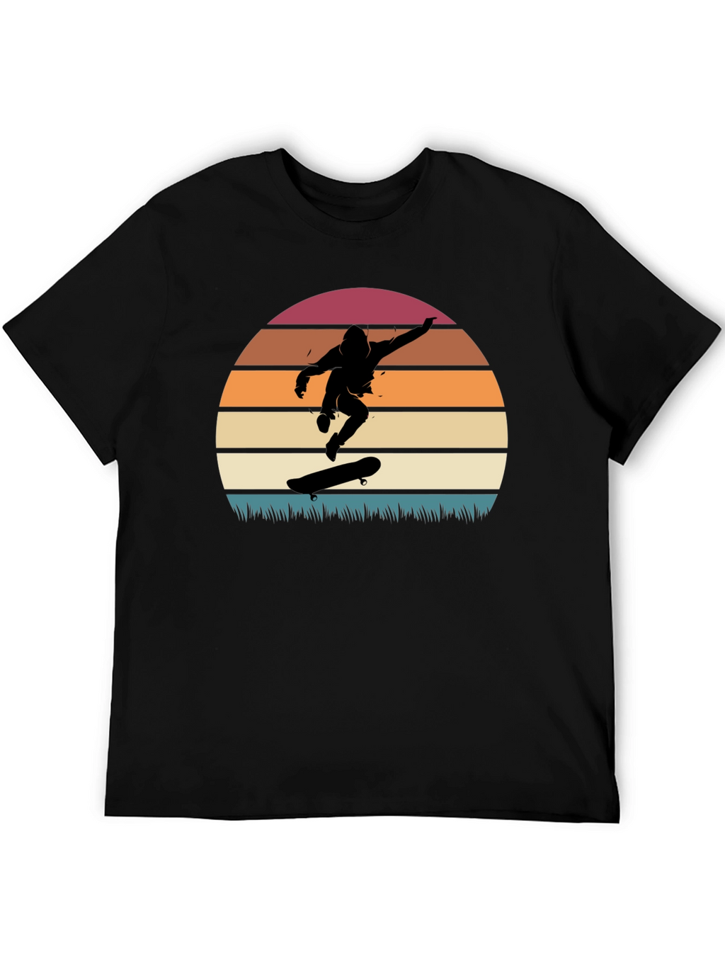 Skateboarder Sunset Graphic Tee - Cool Retro Design