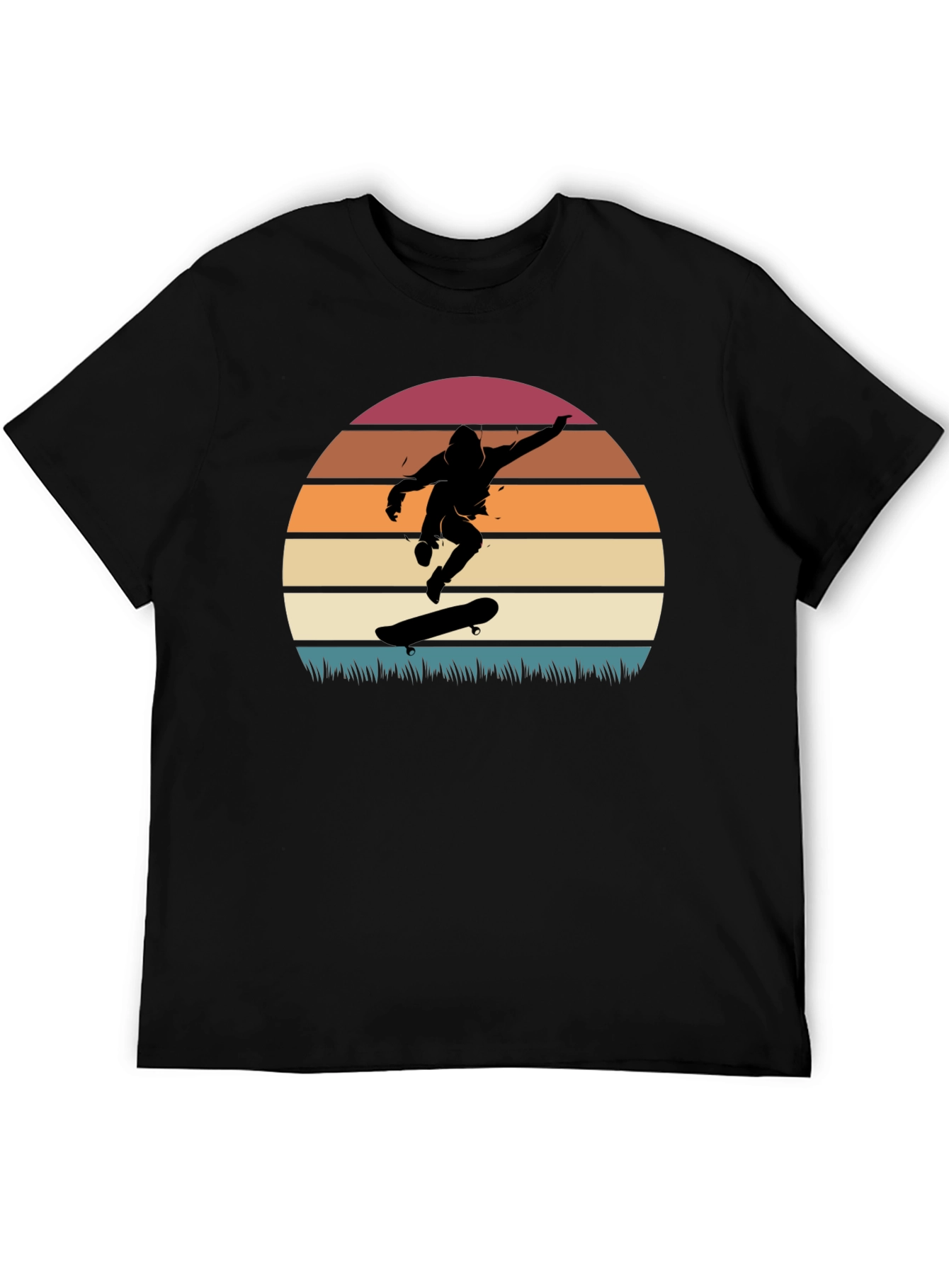 Skateboarder Sunset Graphic Tee - Cool Retro Design