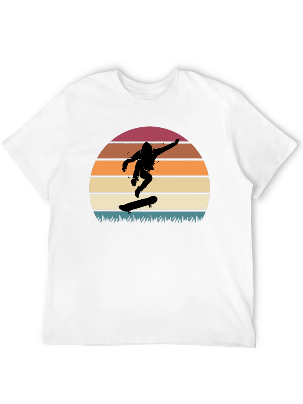Skateboarder Sunset Graphic Tee - Cool Retro Design
