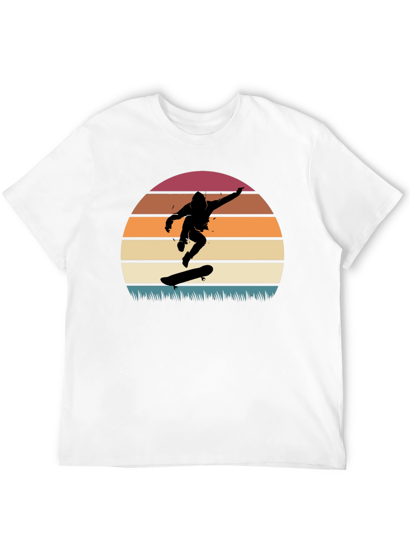Skateboarder Sunset Graphic Tee - Cool Retro Design