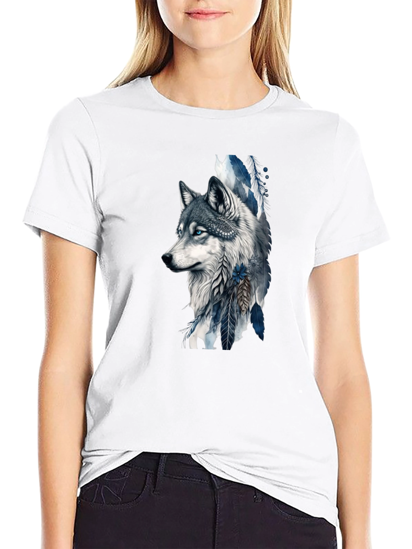 Wolf Graphic Tee - Artistic Print